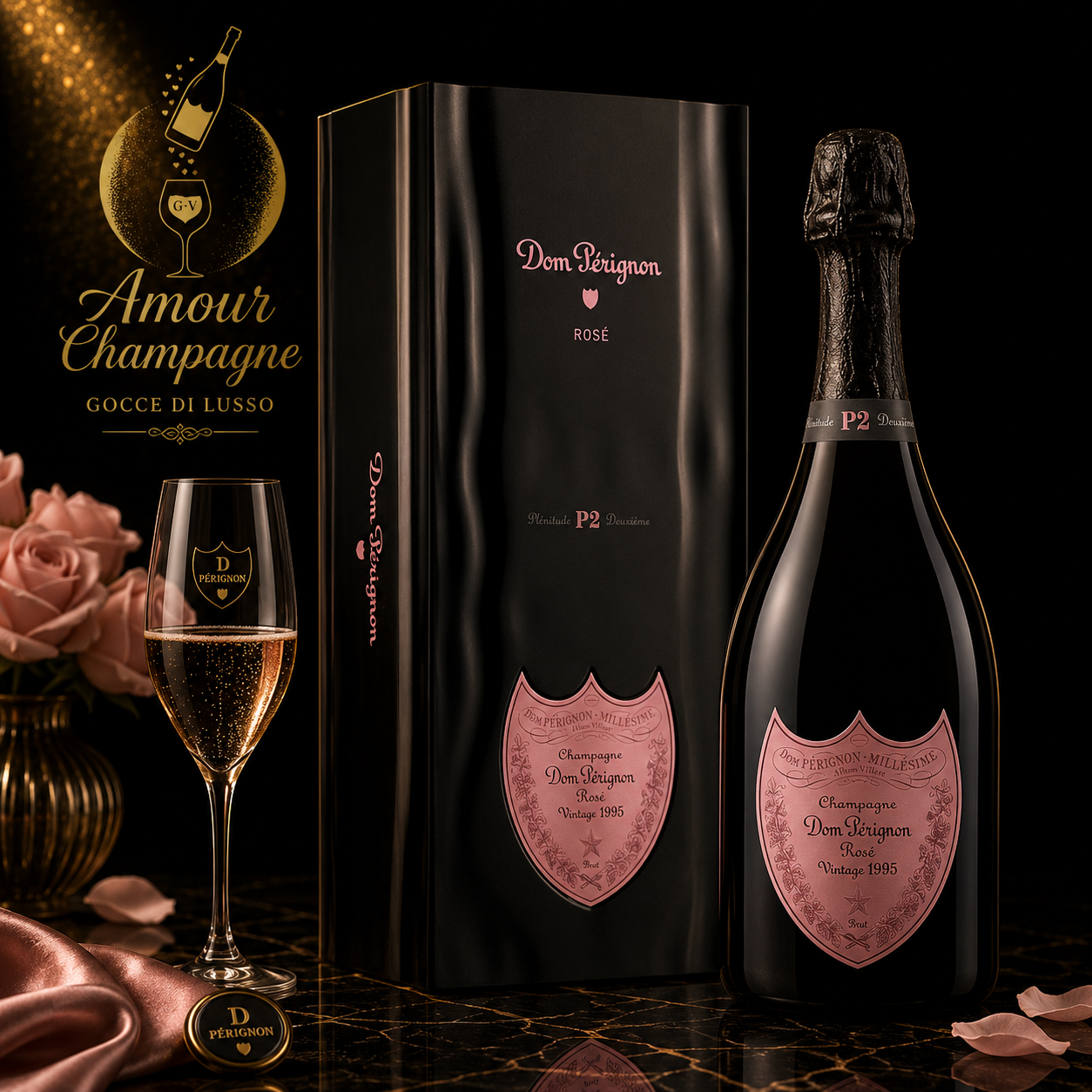 Dom Pérignon Champagne Brut Rosé “P2” 1995 - Cofanetto - Dom Pérignon 0,75
